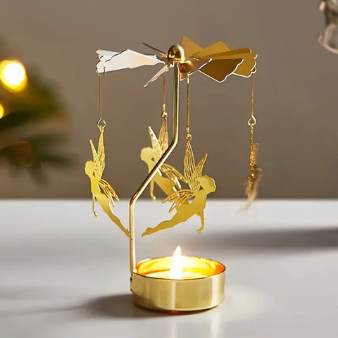 Metal Rotating Candle Holder – Christmas & Party Decoration
