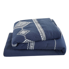 Navy 12-Piece Queen Bed in a Bag Comforter Set with Sheets & Pillows