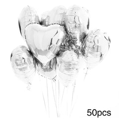 50-Pack 10" Red Heart-Shaped Valentine's Day Balloons