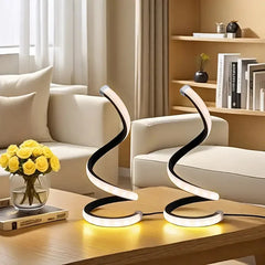 2025 LED Modern Deformable Spiral Bedside Table Lamp