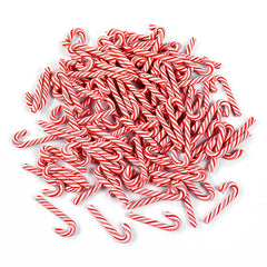 Mini Red & White Resin Candy Cane Christmas Pendants