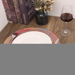 Set of 6 Round Braided Washable Placemats – 34cm Heat Resistant