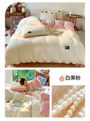 Thick Velvet Winter Duvet Cover – Solid Color Soft Quilt Cover
