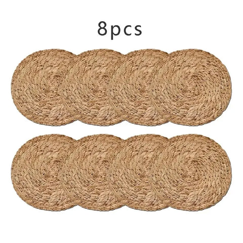 Handwoven Round Rattan Pot Mats – Heat Insulation Table Mats