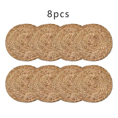 Handwoven Round Rattan Pot Mats – Heat Insulation Table Mats