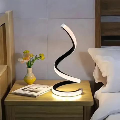 2025 LED Modern Deformable Spiral Bedside Table Lamp