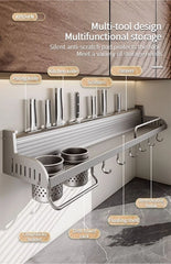 Kitchen Spice & Knife Holder with Spoon and Chopstick Organizer
