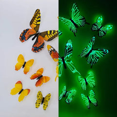 12-Piece 3D Luminous Butterfly Wall Stickers – Modern DIY Decor