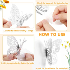 12-Piece 3D Luminous Butterfly Wall Stickers – Modern DIY Decor