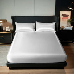 Kuup 3-Piece Satin Polyester Bedding Set with Elastic Fitted Sheet – King Size