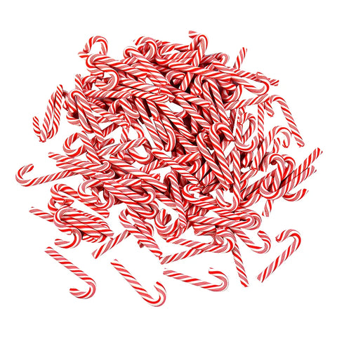 Mini Red & White Resin Candy Cane Christmas Pendants