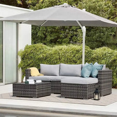5-Piece Outdoor Patio Wicker Sectional Set with Cushions