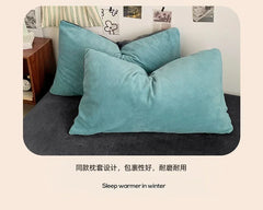 Winter Milk Fleece 4-Piece Flannel Bedding Set