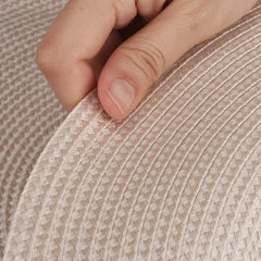 Set of 6 Round Braided Washable Placemats – 34cm Heat Resistant