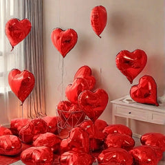 50-Pack 10" Red Heart-Shaped Valentine's Day Balloons