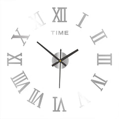 Large 3D DIY Silent Wall Clock – Black/Gold/Silver Modern Design