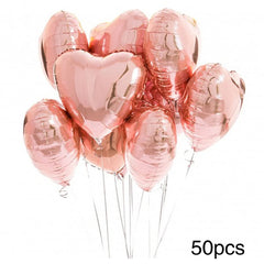 50-Pack 10" Red Heart-Shaped Valentine's Day Balloons