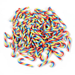 Mini Red & White Resin Candy Cane Christmas Pendants