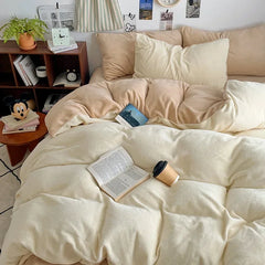 Winter Milk Fleece 4-Piece Flannel Bedding Set