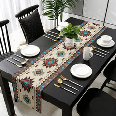 Boho American Indian Style Linen Table Runner – Reusable Decor