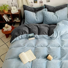 Winter Milk Fleece 4-Piece Flannel Bedding Set
