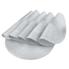 Set of 6 Round Braided Washable Placemats – 34cm Heat Resistant