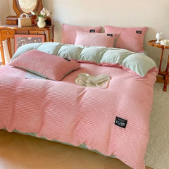 Thick Velvet Winter Duvet Cover – Solid Color Soft Quilt Cover