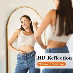 JHK 59"x16" Full Body Wall Mirror with Aluminum Frame & Stand