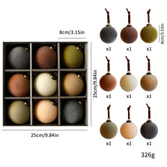 2026 Plush Velvet Christmas Ball Set – 8cm Decorative Pendants