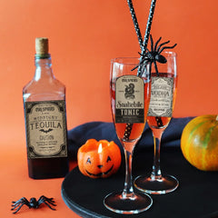 Halloween Bottle Stickers – Retro Ghost & Pumpkin Patterns