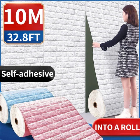 3D Foam Brick Wall Panels – Self-Adhesive Waterproof Wall Decals