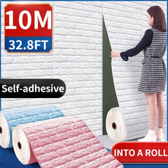 3D Foam Brick Wall Panels – Self-Adhesive Waterproof Wall Decals