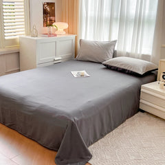 4-Piece Solid Color Brush Fabric Bedding Set – Duvet Cover & Pillowcases