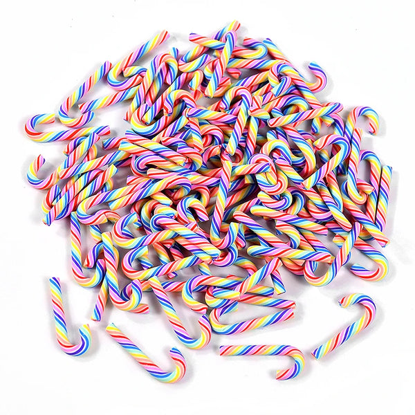 Mini Red & White Resin Candy Cane Christmas Pendants