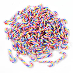 Mini Red & White Resin Candy Cane Christmas Pendants
