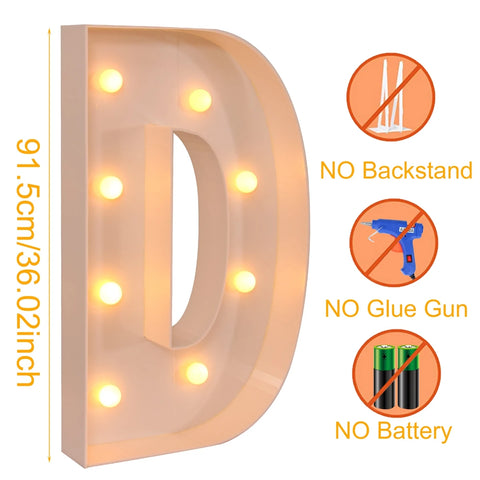 91.5cm Giant LED Letter Light Frame Box – DIY Party Decor