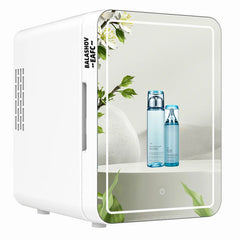 4L Mini Makeup Fridge with LED Light & Mirror – Portable Cosmetic Cooler