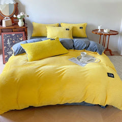Thick Velvet Winter Duvet Cover – Solid Color Soft Quilt Cover