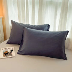 4-Piece Solid Color Brush Fabric Bedding Set – Duvet Cover & Pillowcases