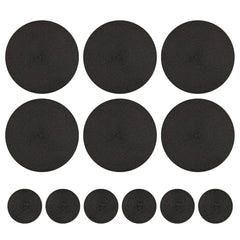 Set of 6 Round Braided Washable Placemats – 34cm Heat Resistant