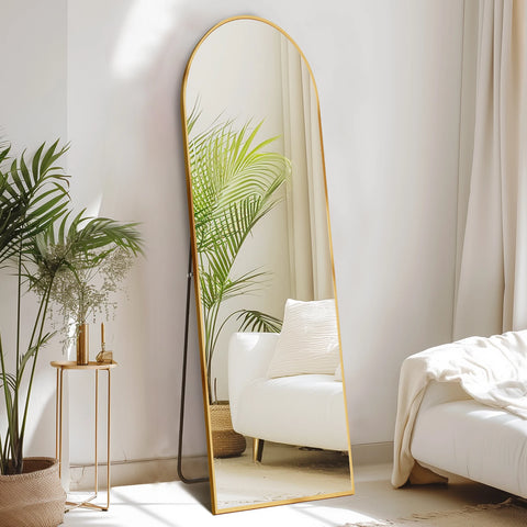 JHK 59"x16" Full Body Wall Mirror with Aluminum Frame & Stand
