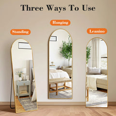 JHK 59"x16" Full Body Wall Mirror with Aluminum Frame & Stand