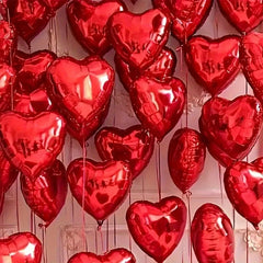 50-Pack 10" Red Heart-Shaped Valentine's Day Balloons