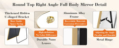 JHK 59"x16" Full Body Wall Mirror with Aluminum Frame & Stand