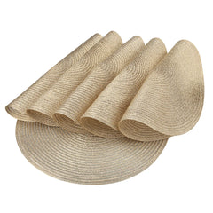 Set of 6 Round Braided Washable Placemats – 34cm Heat Resistant
