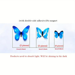 12-Piece 3D Luminous Butterfly Wall Stickers – Modern DIY Decor