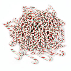 Mini Red & White Resin Candy Cane Christmas Pendants