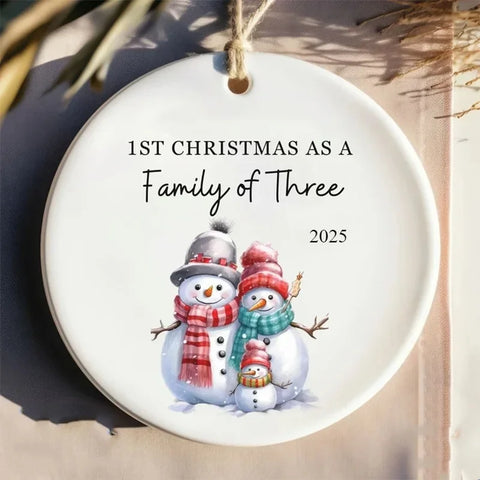 2025 Family of Three Christmas Ornament – Baby’s First Christmas Decor
