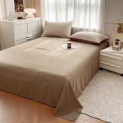4-Piece Solid Color Brush Fabric Bedding Set – Duvet Cover & Pillowcases