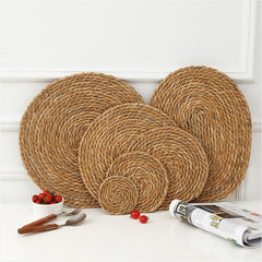 Handwoven Round Rattan Pot Mats – Heat Insulation Table Mats